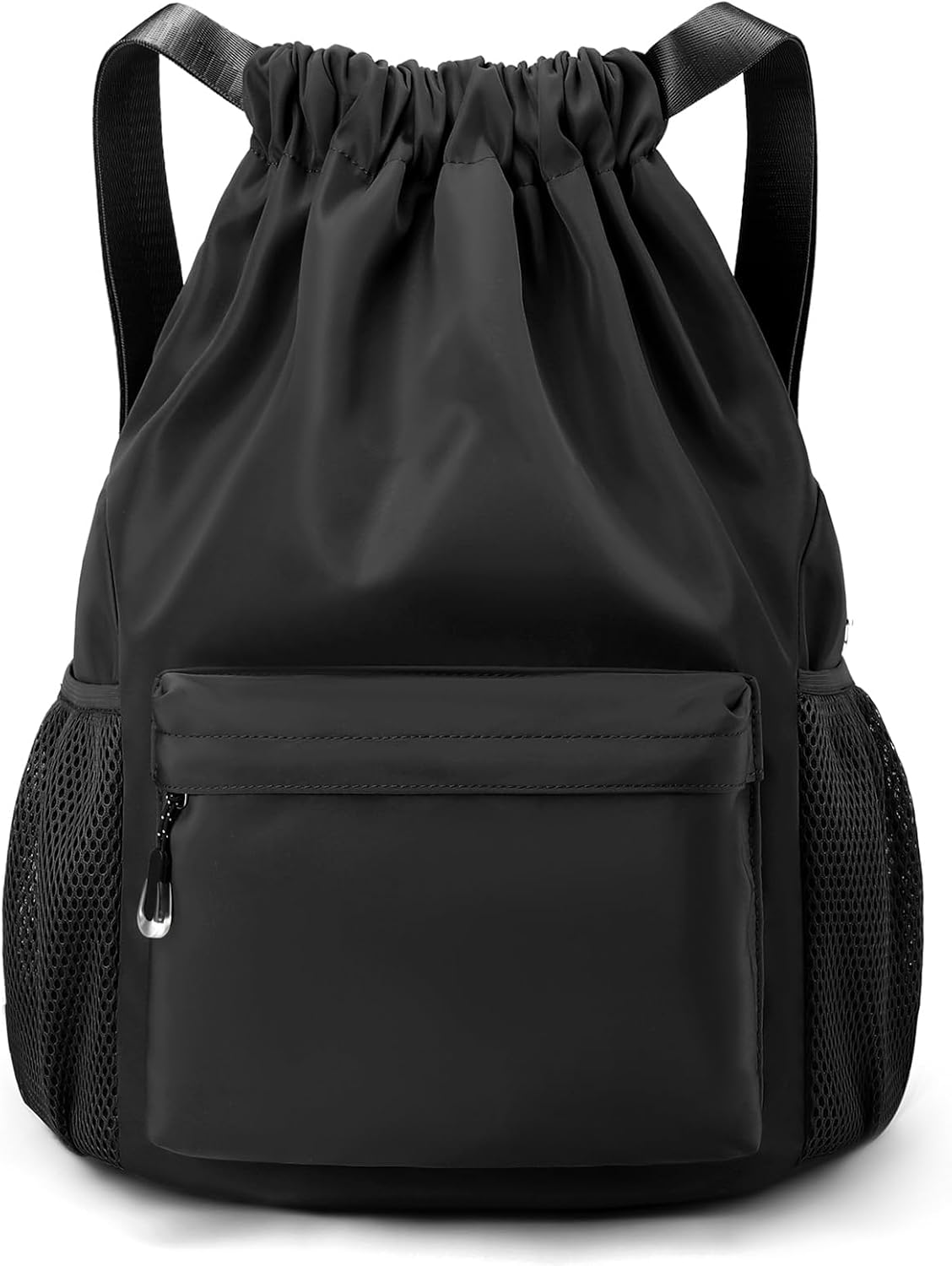 Sac de sport à cordon: unisexe, fermeture zippée, noir