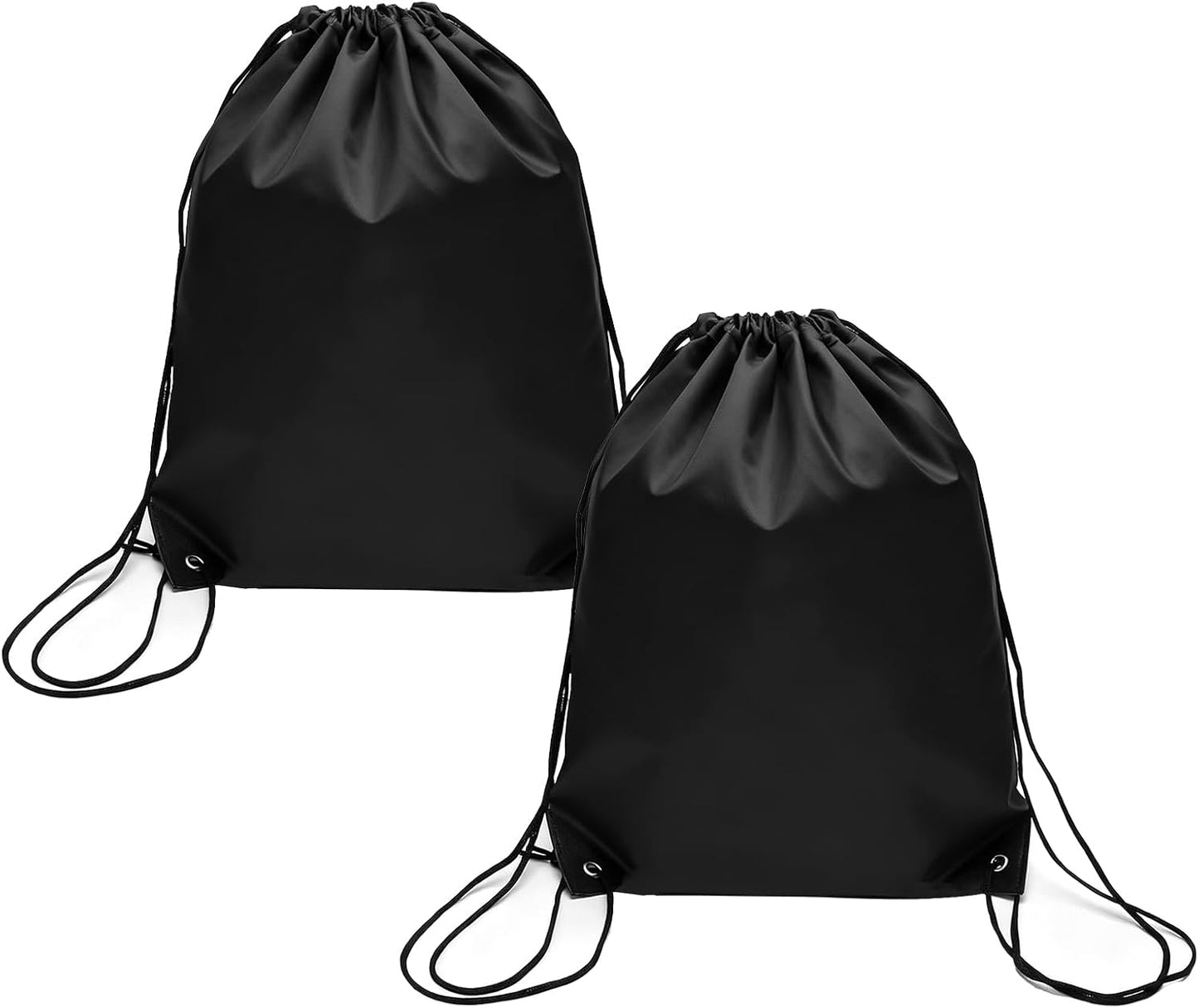 Sac de sport à cordon – unisexe, pour enfant, format léger, lot de 2, 34 × 42 cm, noir