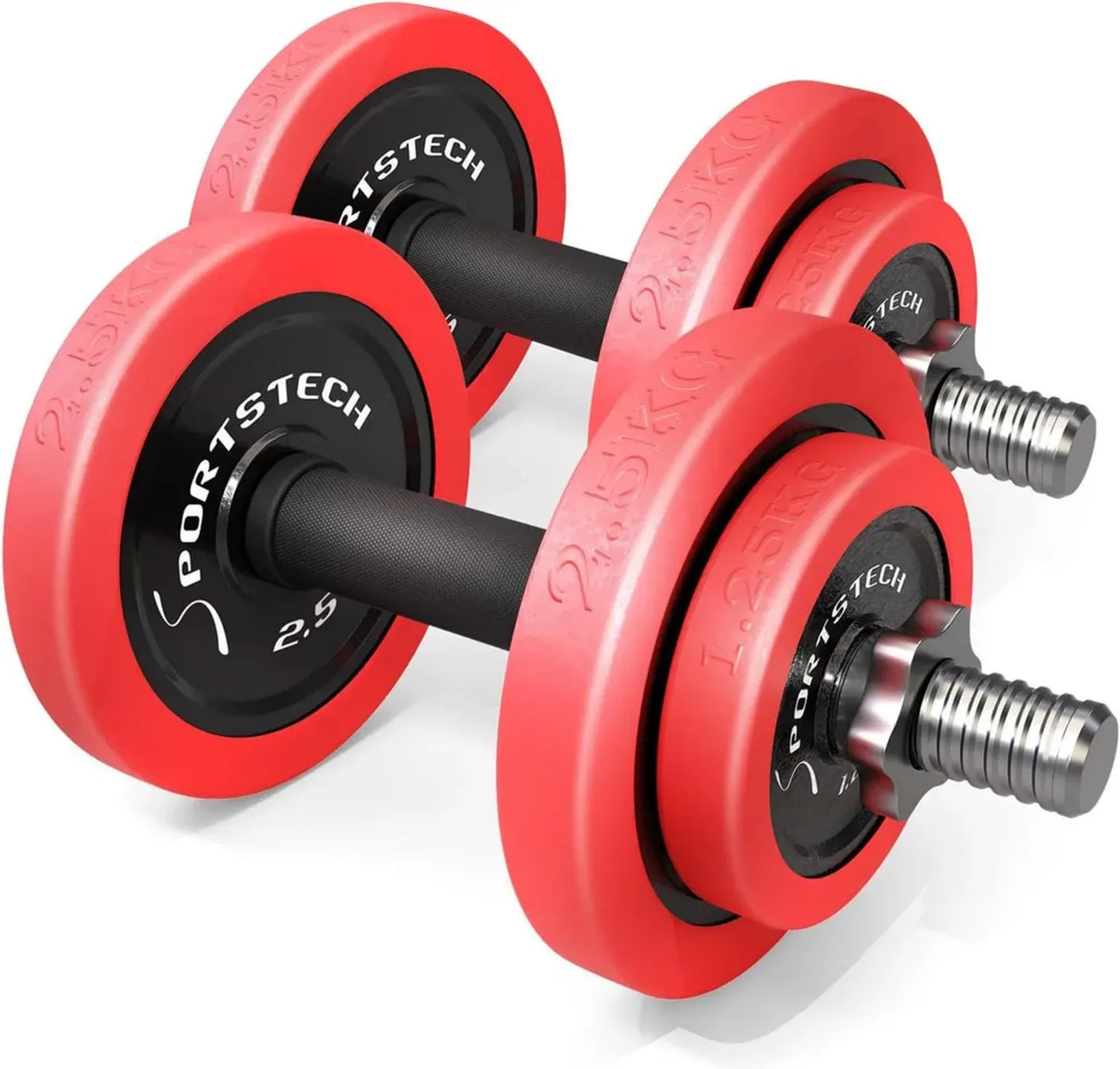 Haltères Réglables 20/30KG avec Barres d'Extension et Couvercle en Silicone - Entraînement Musculaire Complet