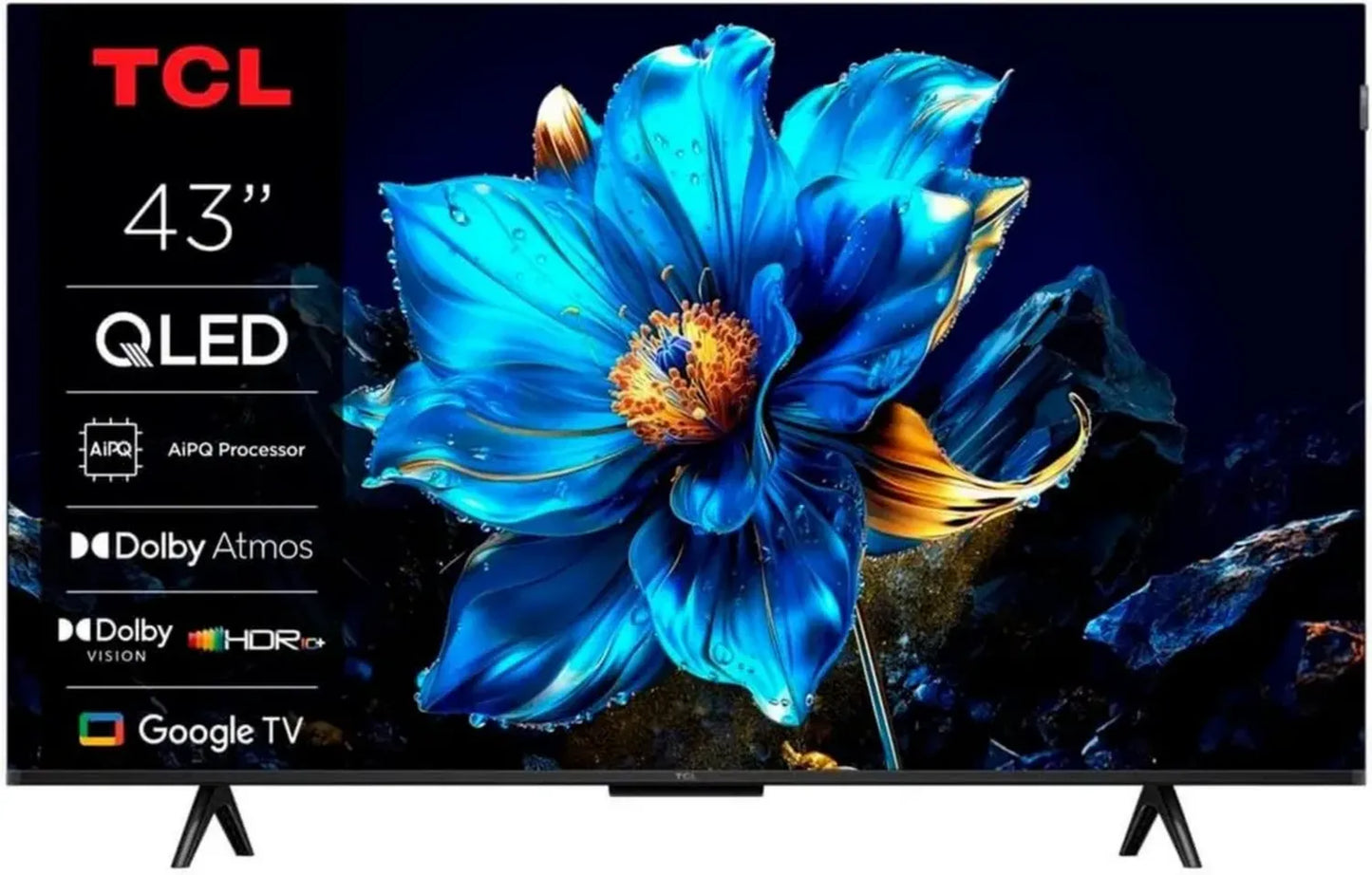 TCL Téléviseur QLED 43 Pouces 4K Ultra HD Dolby Atmos sous Google TV