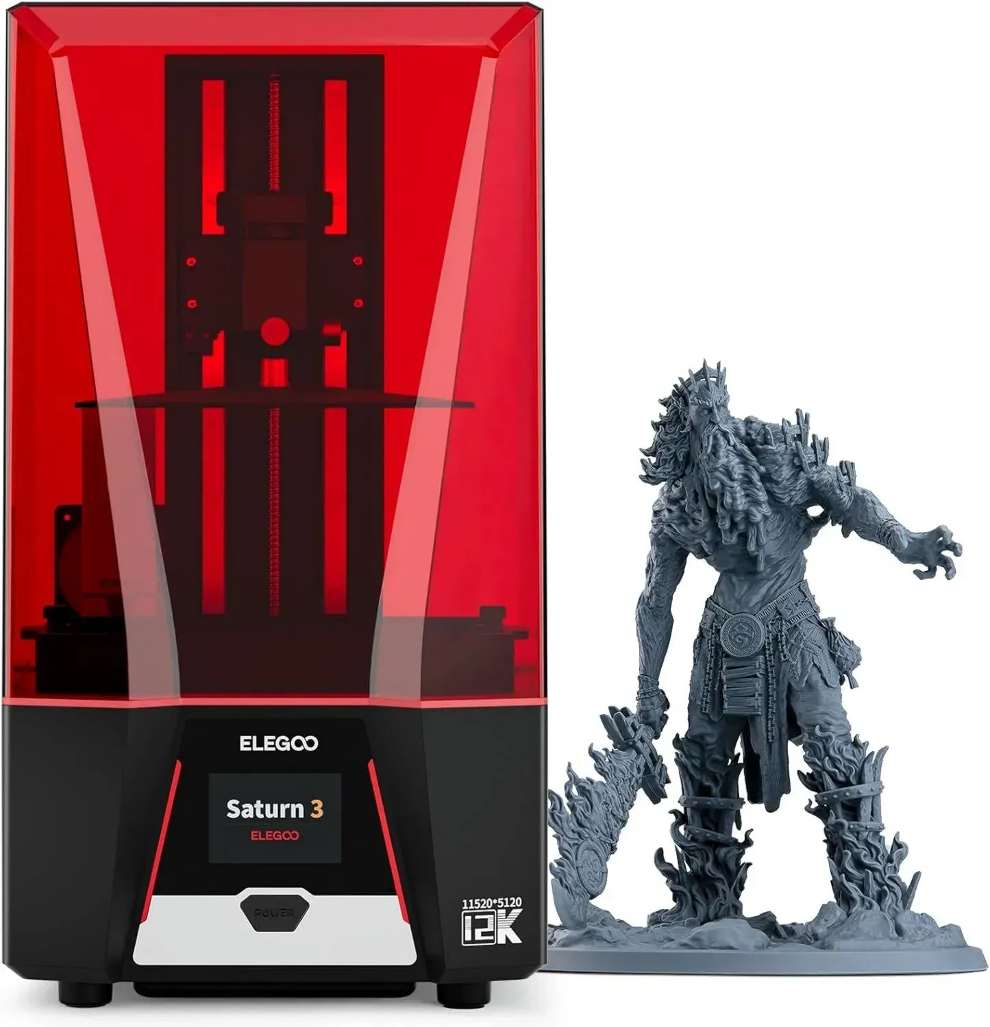 Imprimante 3D ELEGOO Saturn 3 avec Écran LCD 12K de 10' et Purificateur d'Air