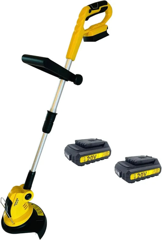 Coupe-Bordure Sans Fil 20V Nemura - Tête Pivotante 4 Positions - Poignée Confortable - Diamètre 23 cm - 8000 RPM - 2 Batteries 2Ah Incluses