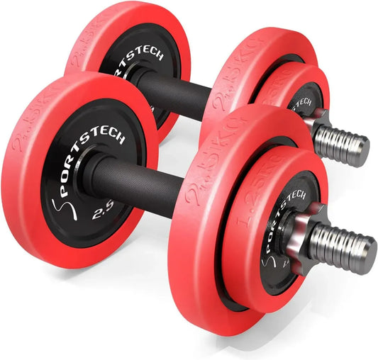 Haltères Réglables 20/30KG avec Barres d'Extension et Couvercle en Silicone - Entraînement Musculaire Complet