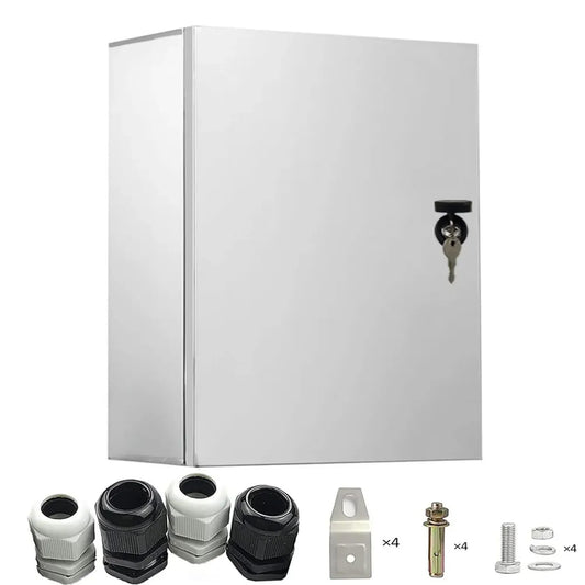 Coffret Électrique en Inox, 60x50x20 cm, Étanche avec Plaque Isolante, Boîtier de Distribution Murale