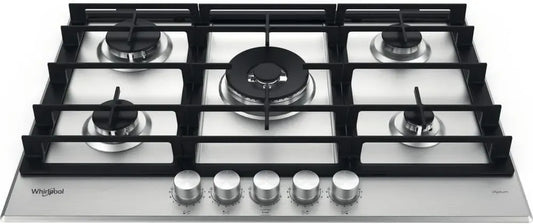 Plaque de Cuisson à Gaz 73cm, 5 Brûleurs en Acier Inoxydable