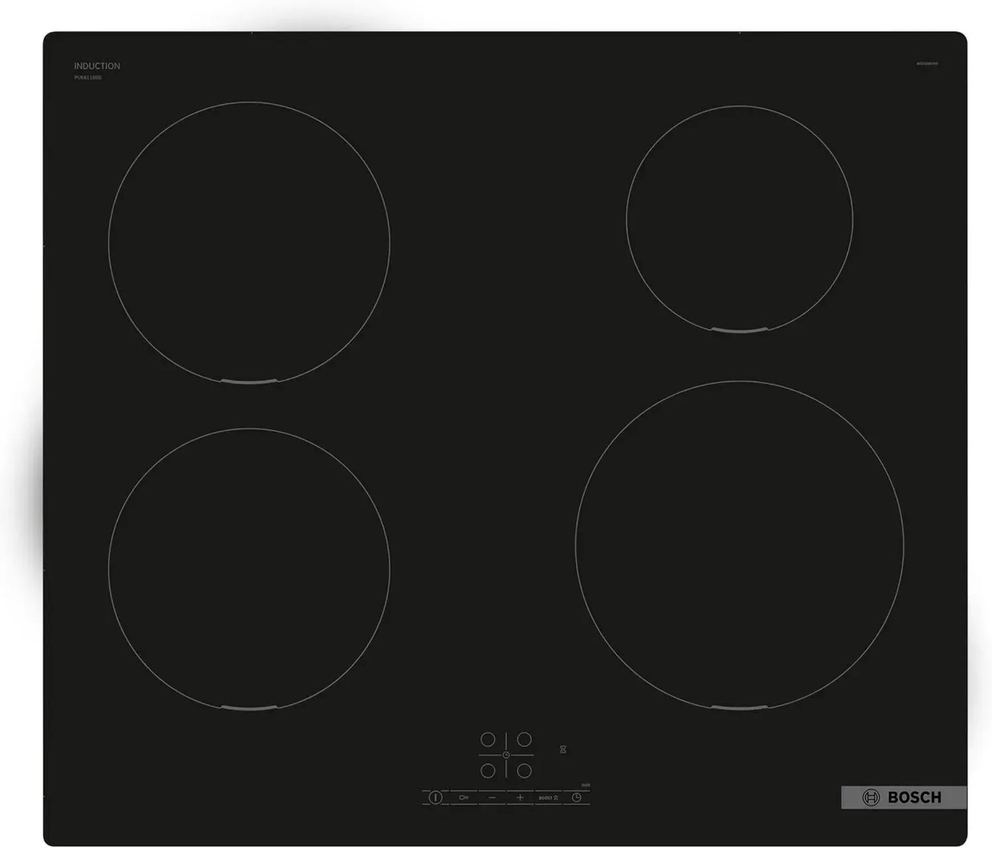 Plaque de cuisson électrique Bosch Série 4, 3 zones, 60 cm, 5700W, Noir