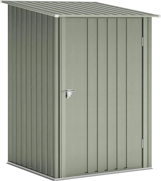 Abri de Jardin Métallique Outsunny avec Porte Verrouillable, Toit Incliné, 0,92m², Gris